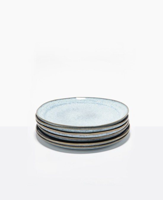 Matt Finish Round Biege Stoneware Platter