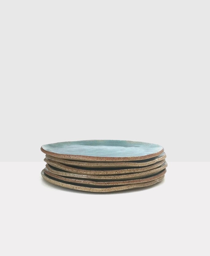 Ellementry Aqua Rustic Ceramic Dessert Plate