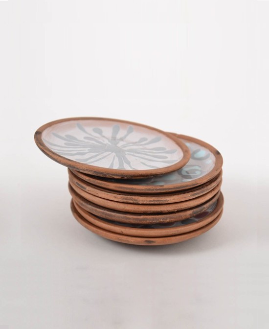 Wooden Mina Floral Work Dinner Plate